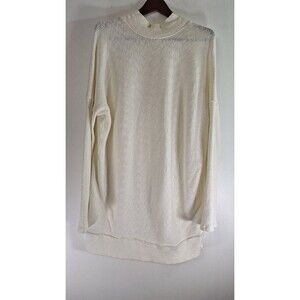 WE THE FREE Casey Mock Neck Ribbed Thermal Tunic Dress Top Women Large Boho Chic